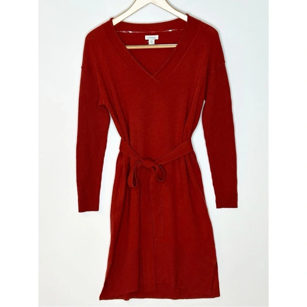 NWT Sundance Tillie Cashmere Long Sleeve Sweater Dress Small Red - Picture 3 of 12
